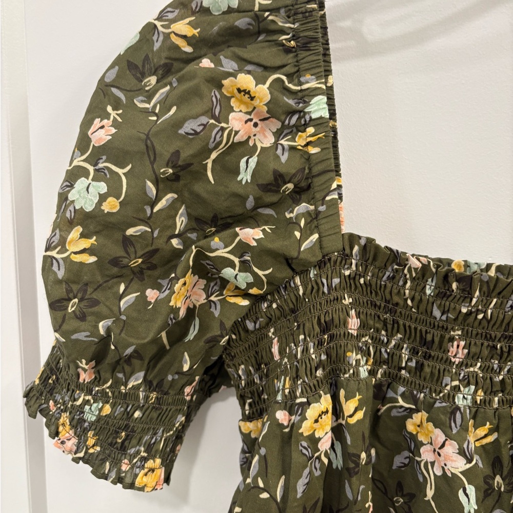 Tory Burch Smocked Floral Mini Dress Size Medium - Picture 7 of 15